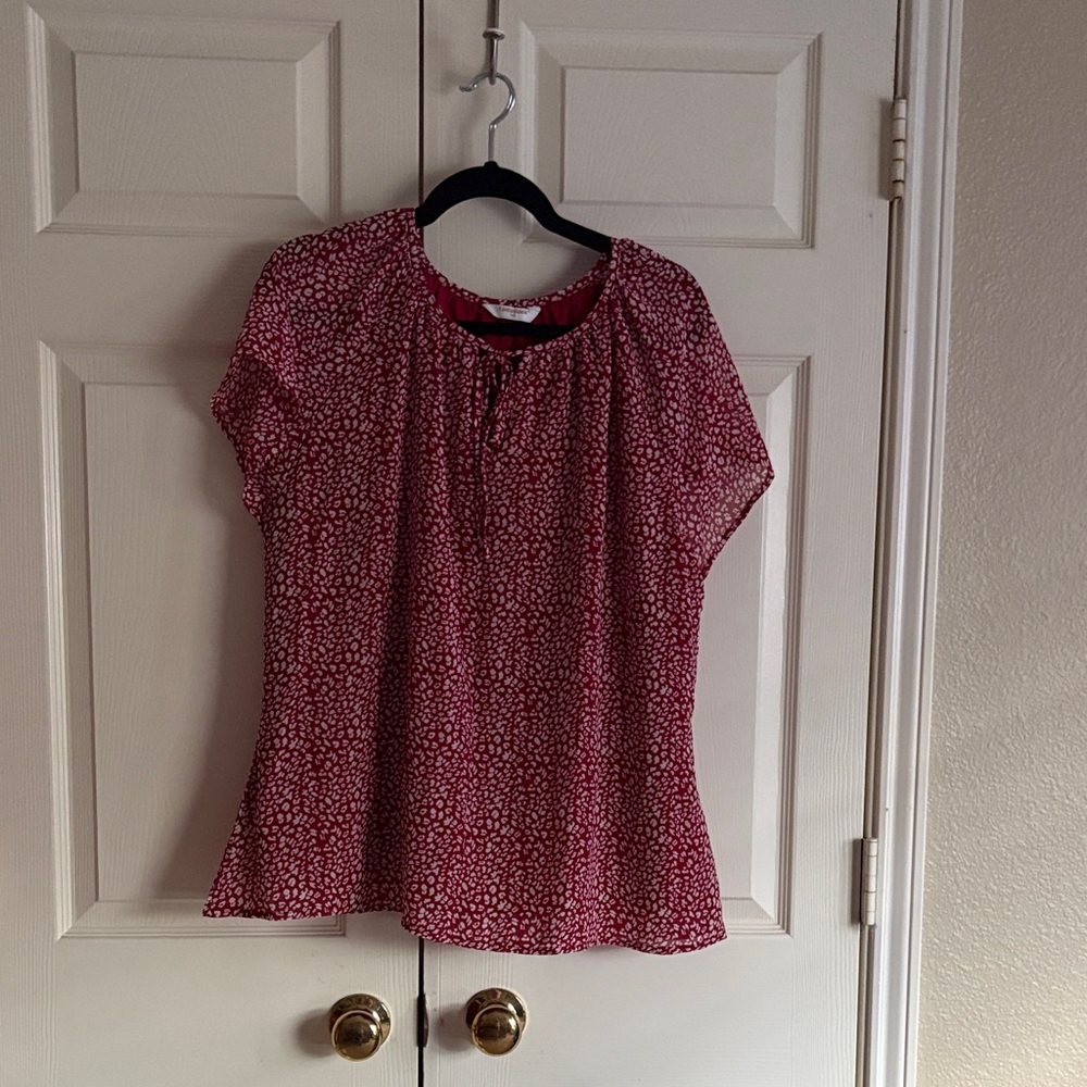 Floral Red Women's Top XXL